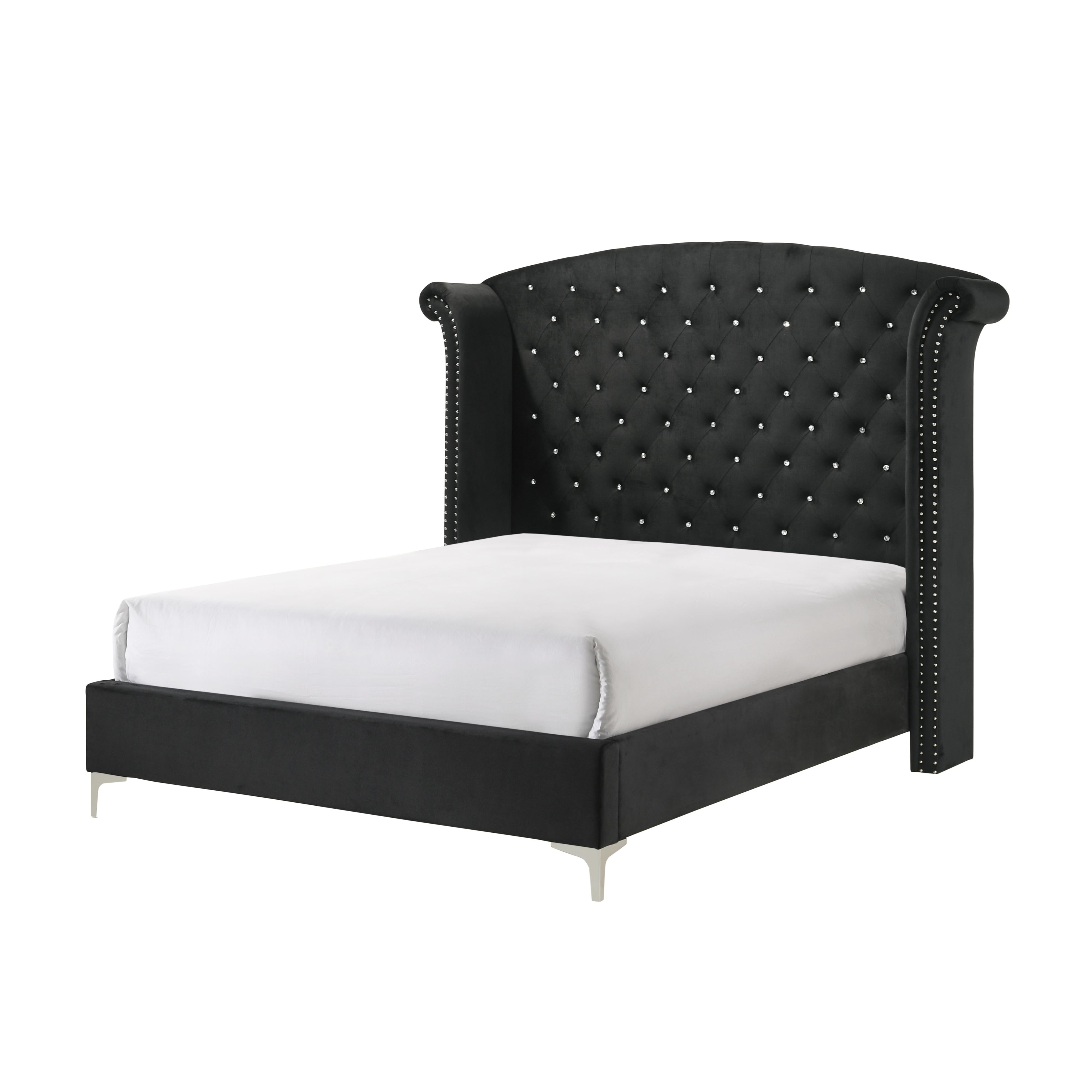 Crown Mark Lucinda B9265-Q Queen Panel Bed - Black IMAGE 1